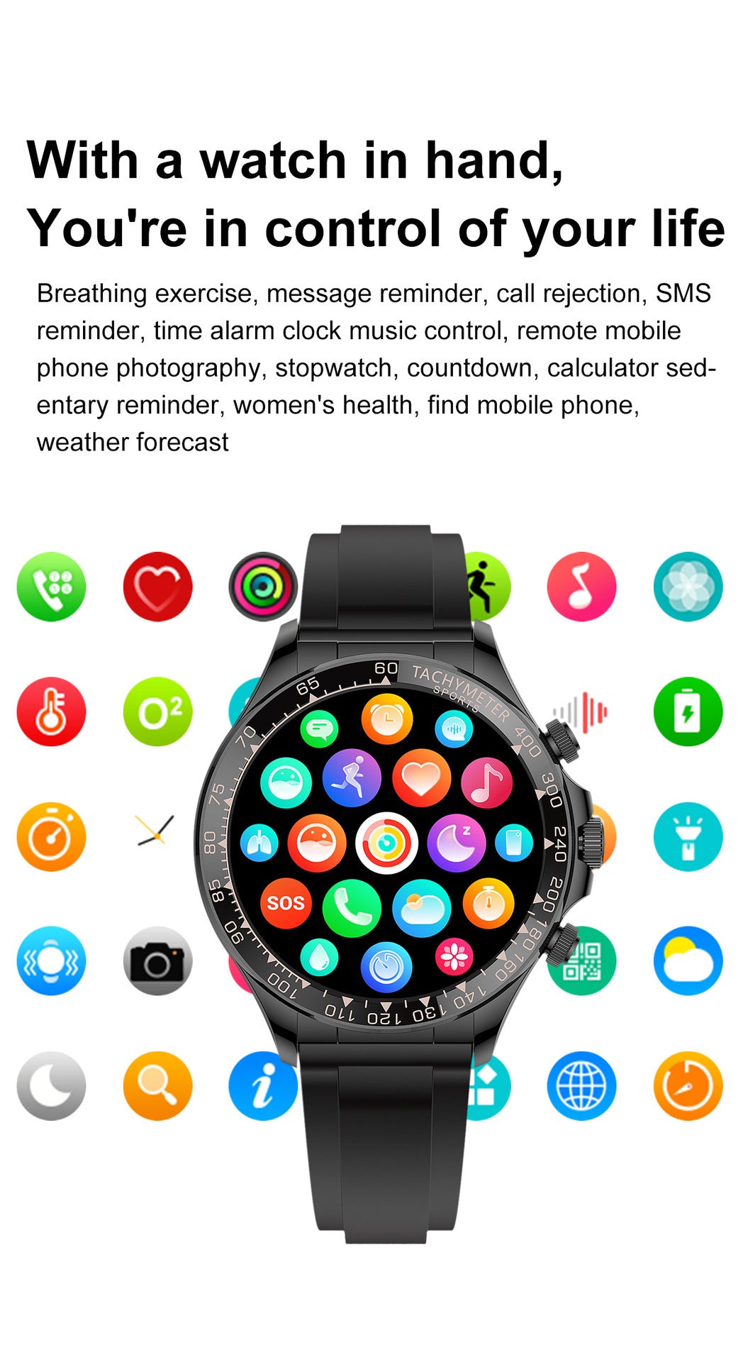 Round Screen Smart Watch EX108 Bluetooth Calling