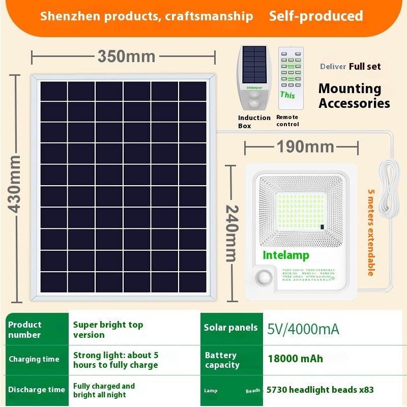 Solar Lamp Outdoor Induction Mutual Control Lamp High Power Super Bright Light