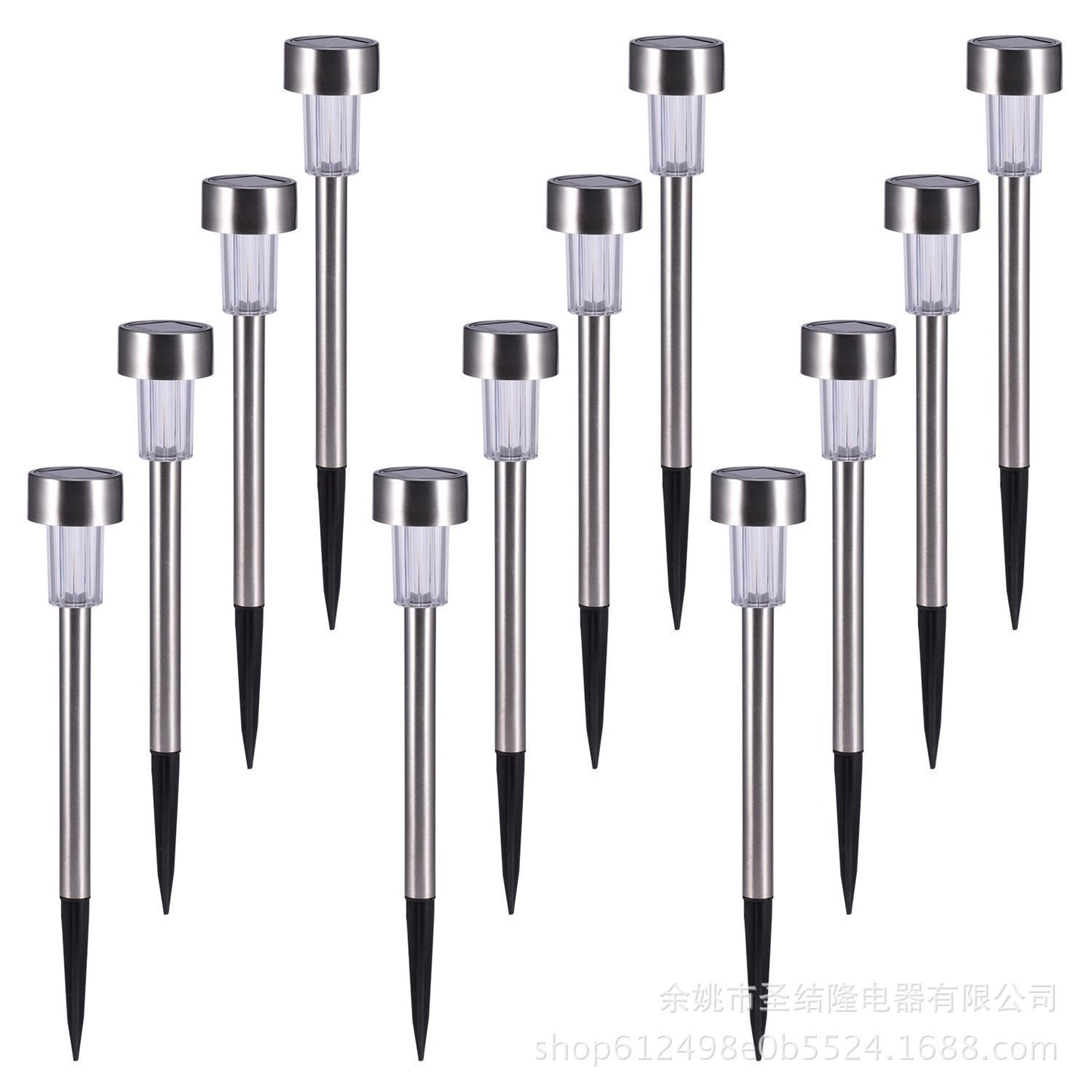 Factory wholesale stainless steel solar light lawn lamp LED garden light tube lamp foreign trade cross border explosion