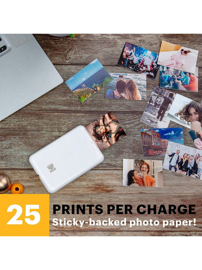 KODAK Kodak Step 2" X 3" Wireless Portable Printer with Zink Zero-Ink Technology, Mini Printer Compatible with IOS, Android, NFC & Bluetooth Devices, Instant Printer with Rechargeable Battery Prints 25 Sticky-Back 2" X 3" Photos on a Full Charge