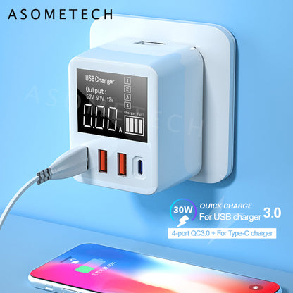 Smart Identification Display Fast Charge Travel Charger