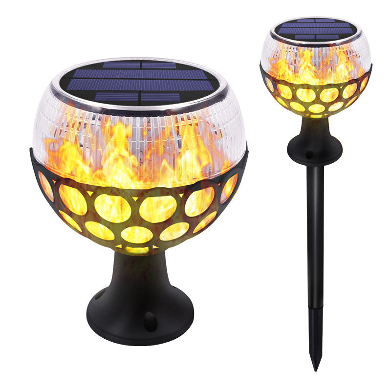 Spherical flame column solar lamp