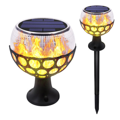 Spherical flame column solar lamp