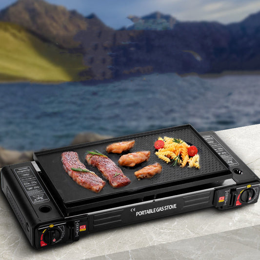 Convenient Outdoor Double Eye Card Oven Camping Barbecue Oven Set