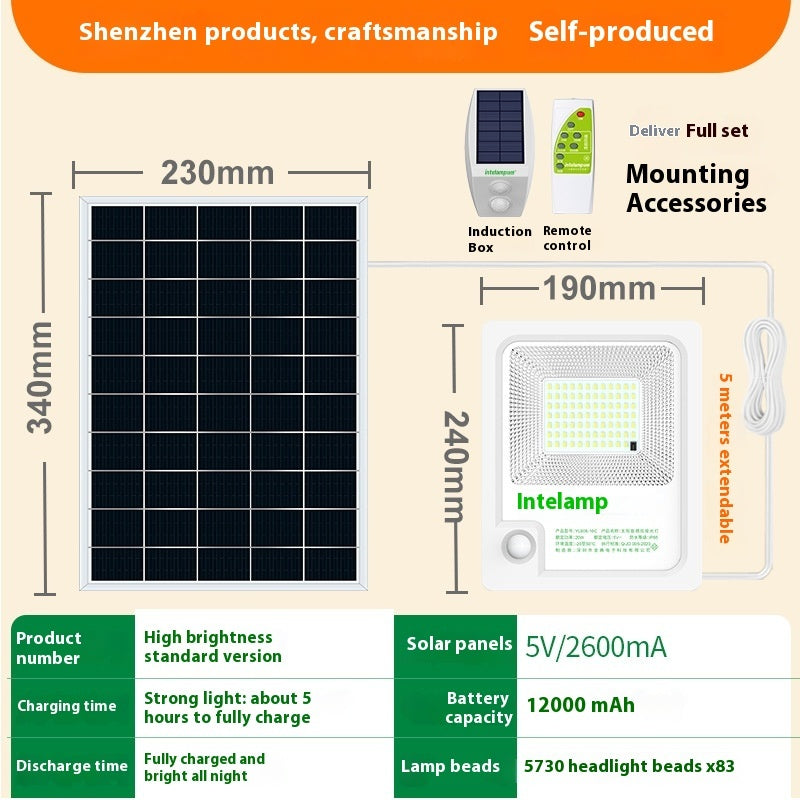 Solar Lamp Outdoor Induction Mutual Control Lamp High Power Super Bright Light