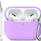 Airpods Pro Case Cover with Keychain, Full Protective Silicone Skin Accessories for Women Girl with Apple 2019 Latest Airpods Pro Case, Front LED Visible-Lavender