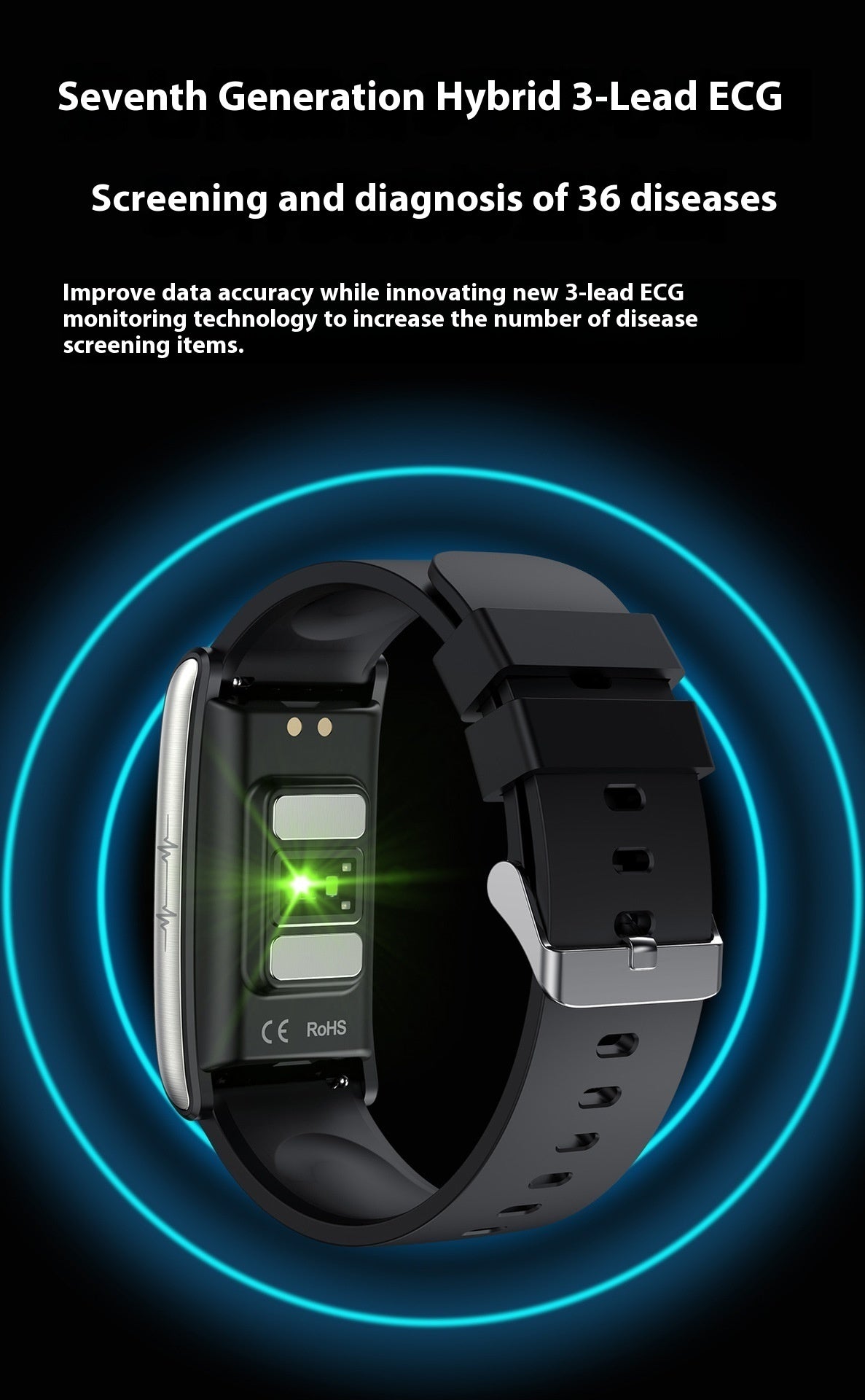 E600 Non-invasive Blood Sugar Testing Smart Watch