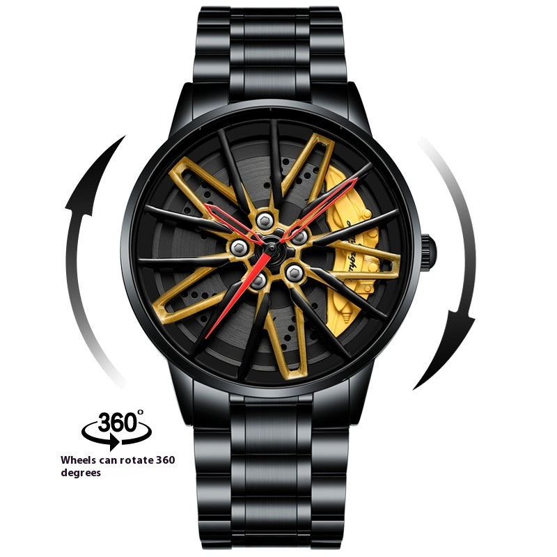 Three-Dimensional Hollow Kini Car Forged Men's Quartz Watch