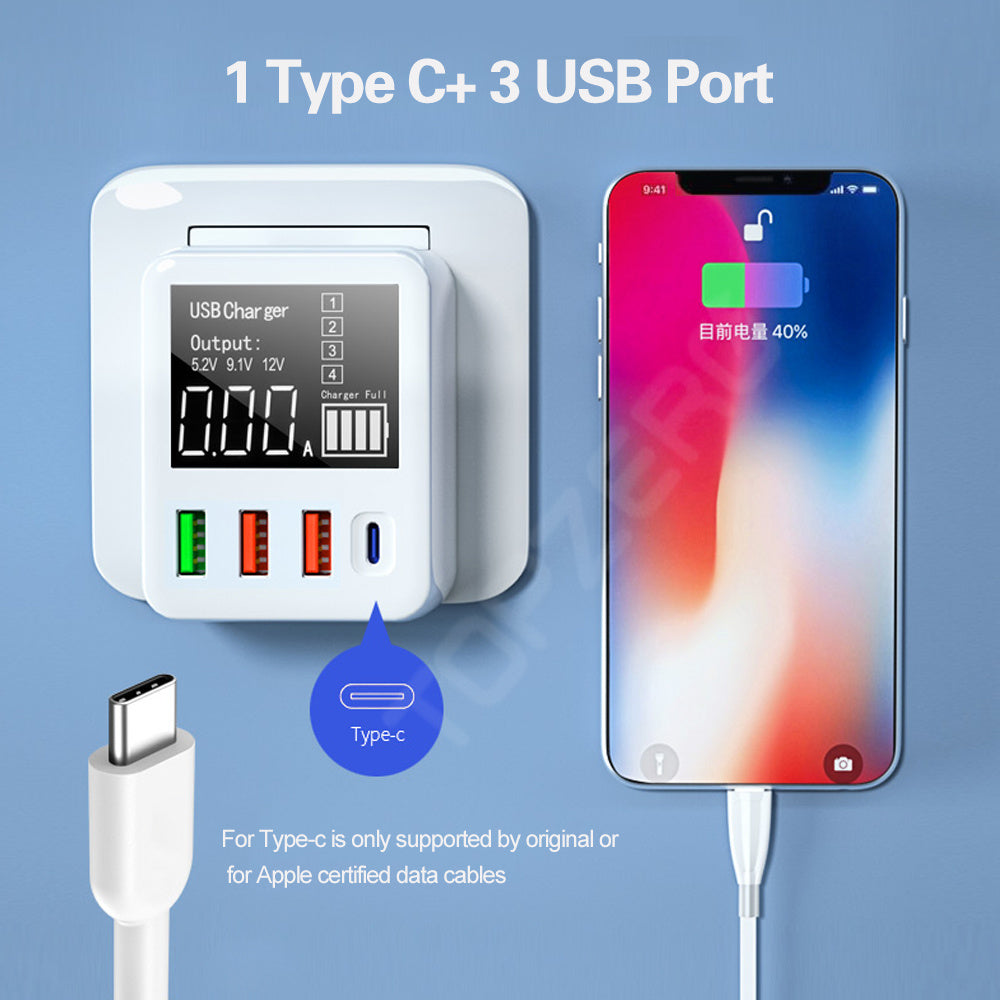 Smart Identification Display Fast Charge Travel Charger