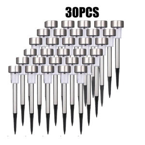 Factory wholesale stainless steel solar light lawn lamp LED garden light tube lamp foreign trade cross border explosion