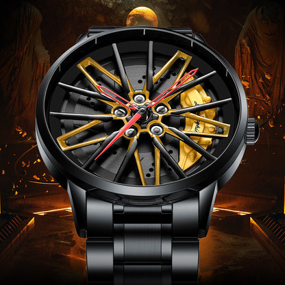 Three-Dimensional Hollow Kini Car Forged Men's Quartz Watch